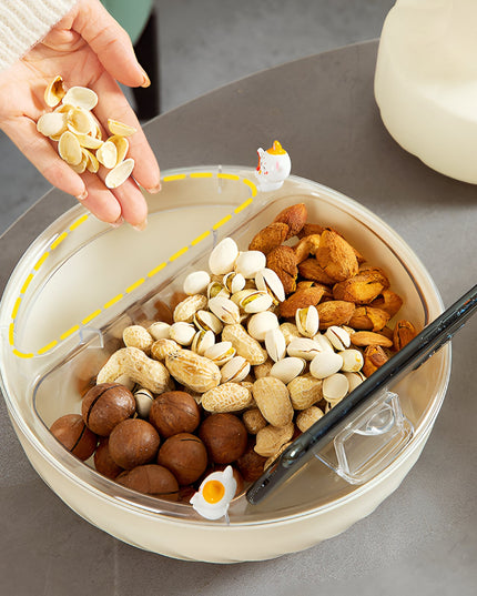 Bol cu Doua Straturi, pentru Fructe, Legume, Snacks, cu Strat de Scurgere a Apei, Suport pentru Telefonul Mobil