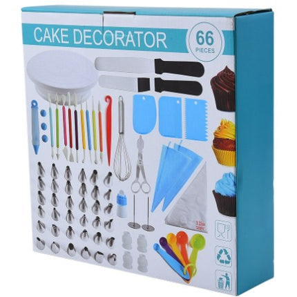 66 Piese Ustensile pentru Ornare Prajituri, din Plastic si Otel Inoxidabil