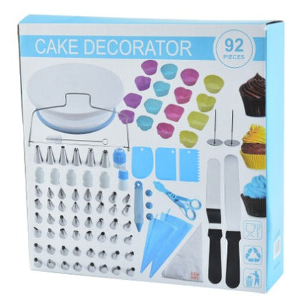 92 Piese Ustensile pentru Ornare Prajituri, din Plastic si Otel Inoxidabil, Forme Briose