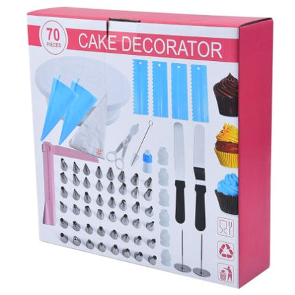 70 Piese Ustensile pentru Ornare Prajituri, din Plastic si Otel Inoxidabil