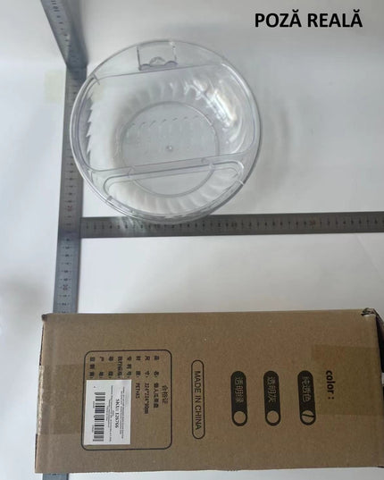 Bol cu Doua Straturi, pentru Fructe, Legume, Snacks, cu Strat de Scurgere a Apei, Suport pentru Telefonul Mobil