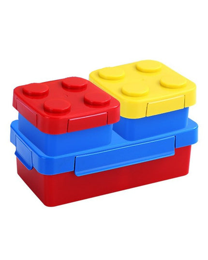 caserole pentru pranz interactive, cuburi de construit, plastic