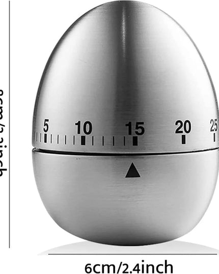 Cronometru de Bucatarie, Mecanic, Forma de Ou, din Otel Inoxidabil, 60 min Timer