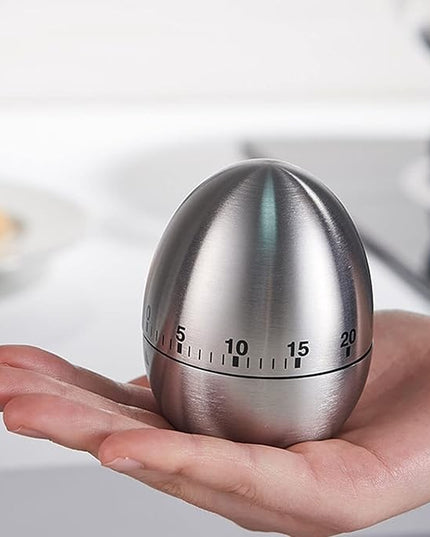 Cronometru de Bucatarie, Mecanic, Forma de Ou, din Otel Inoxidabil, 60 min Timer