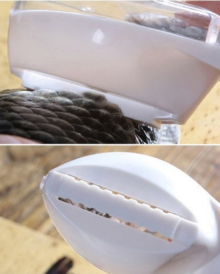 Curatator Manual Solzi de Peste, Forma Peste , Recipient cu Capcac pentru Solzi, Plastic