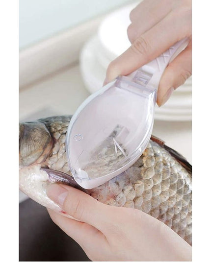 Curatator Manual Solzi de Peste, Forma Peste , Recipient cu Capcac pentru Solzi, Plastic