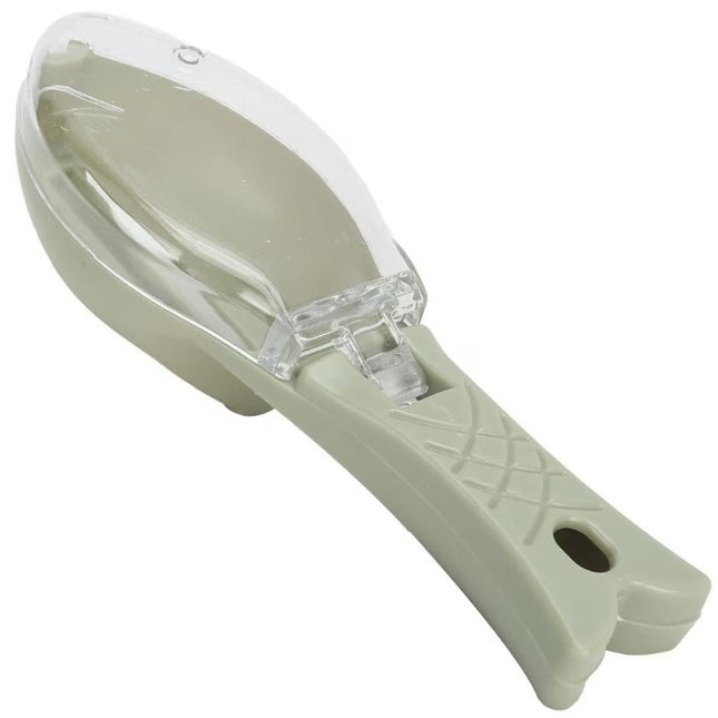 Curatator Manual Solzi de Peste, Forma Peste , Recipient cu Capcac pentru Solzi, Plastic, deschis, 16x6 cm
