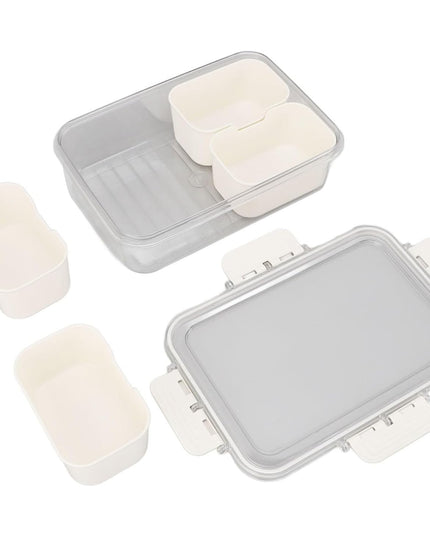 Alimentara Multifunctionala, pentru Condimente, Gustari, Inchidere Etans, cu Capac si Maner, 4 Compartimente