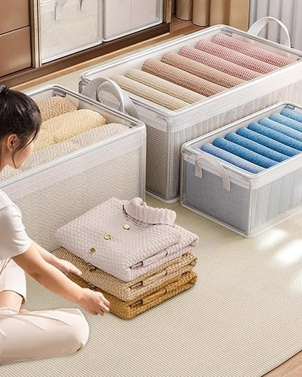 container de depozitare din PVC, de stocare, Dimensiuni multiple, Accesoriu robust pentru organizarea de uz casnic, volum 26L,Transparenta