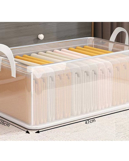 container de depozitare din PVC, de stocare, Dimensiuni multiple, Accesoriu robust pentru organizarea de uz casnic, volum 26L,Transparenta