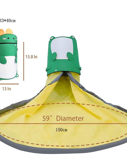 de Depozitare 2In1, Impermeabila, Covor pentru Jucarii si Lego , Capacitate Mare, cu Manere, cu Sfori, Inaltime , Model Dinozaur