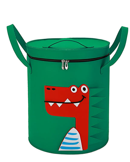 de Depozitare 2In1, Impermeabila, Covor pentru Jucarii si Lego , Capacitate Mare, cu Manere, cu Sfori, Inaltime , Model Crocodil