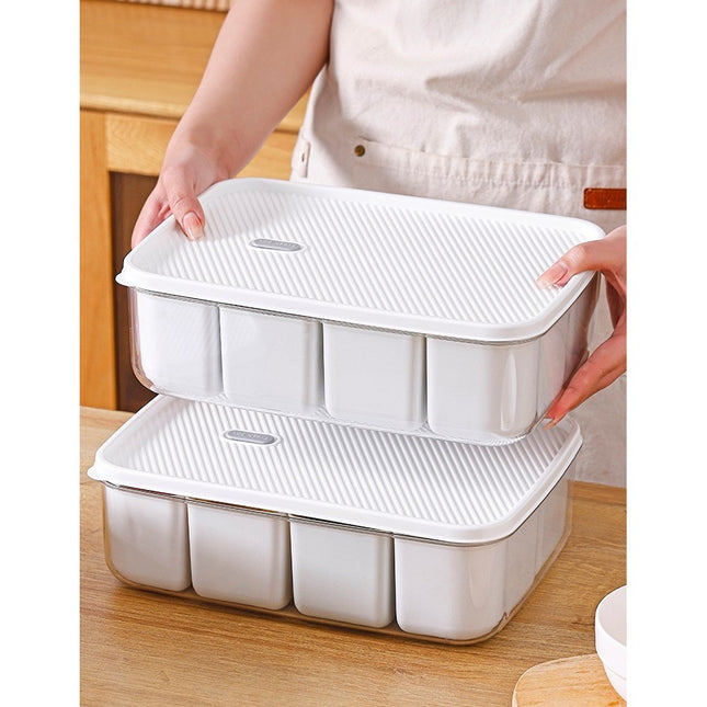 pentru Depozitare Alimente, 8 Compartimente cu Capac, Material PET+PP