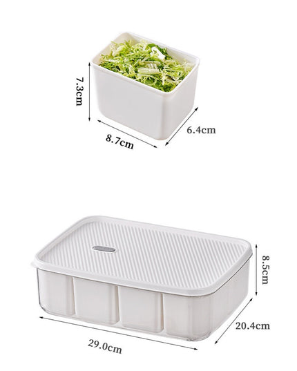 pentru Depozitare Alimente, 8 Compartimente cu Capac, Material PET+PP,