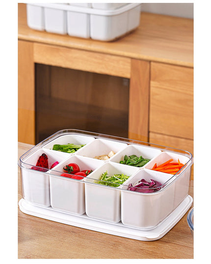 pentru Depozitare Alimente, 8 Compartimente cu Capac, Material PET+PP,