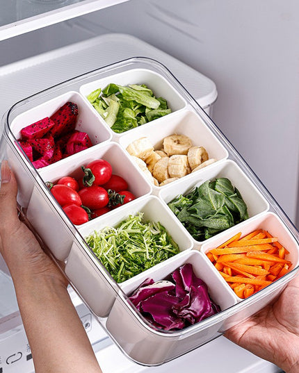 pentru Depozitare Alimente, 8 Compartimente cu Capac, Material PET+PP,