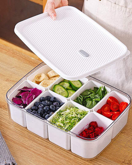 pentru Depozitare Alimente, 8 Compartimente cu Capac, Material PET+PP,