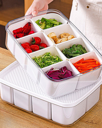 pentru Depozitare Alimente, 8 Compartimente cu Capac, Material PET+PP,