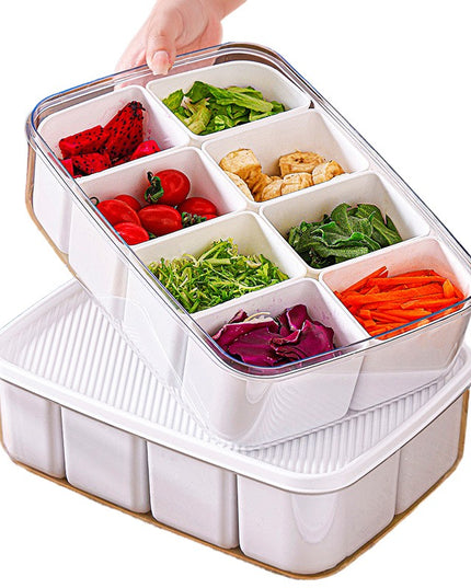 pentru Depozitare Alimente, 8 Compartimente cu Capac, Material PET+PP