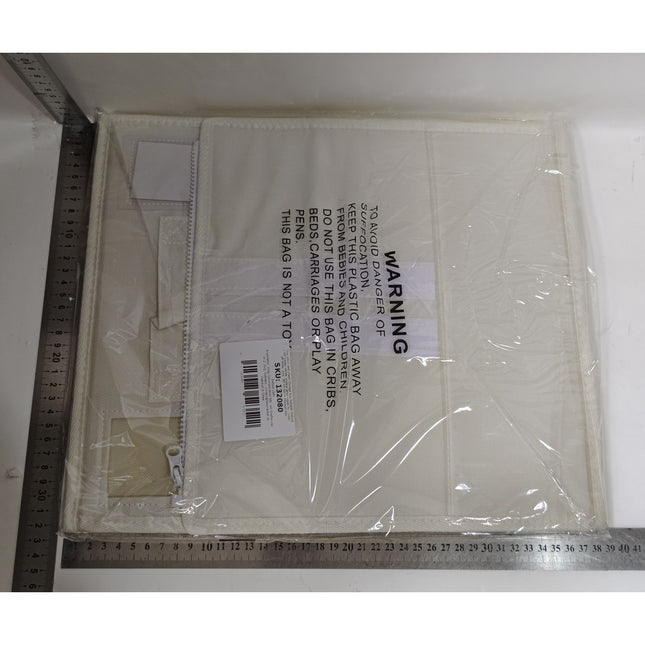 Depozitare Lenjerii de Pat, Pliabila, Capacitate 18l,din Panza Oxford cu PP Incorporat, Fereastra Vizibila