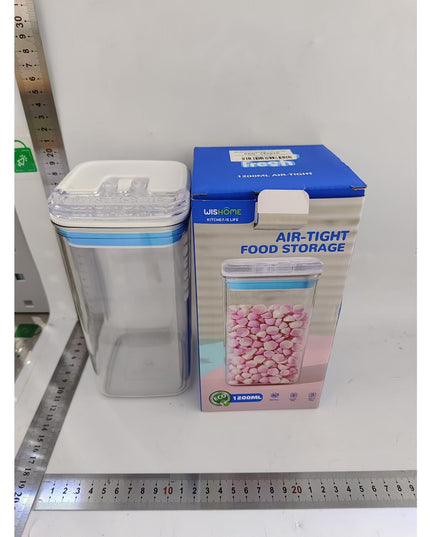 de Depozitare Alimente, de tip Container pentru Bucatarie, pentru Condimente, din PET ABS Silicon,370 g, 1.2L Transparenta