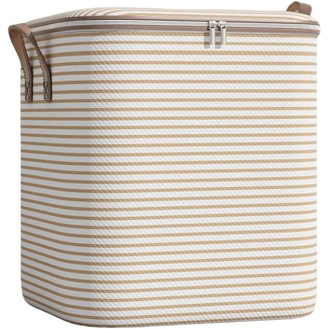 de Depozitare cu Fermoar, Pliabila, Maner Ranforsat, Fermoar Rezistent, pentru Haine, Paturi, Plapume, Perne, Lenjerii de Pat, Jucarii,180 Litri, in Dungi