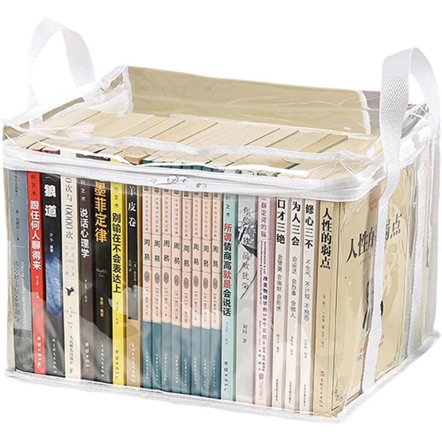 Cutie de Depozitare, din PVC + Textil, Rezistenta la Apa, Geanta pentru Carti, 38x24x32 cm, -