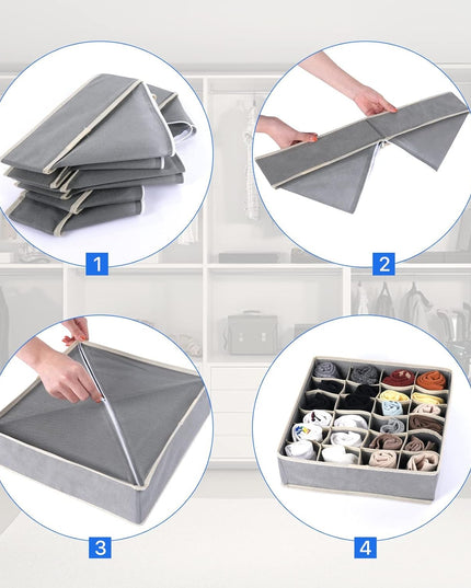 De Depozitare, Pentru Lenjerie, Sosete Si Sutiene, Material Textil, 6 Compartimente,Culoare