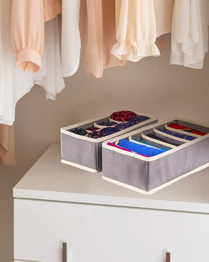 De Depozitare, Pentru Lenjerie, Sosete Si Sutiene, Material Textil, 6 Compartimente,Culoare