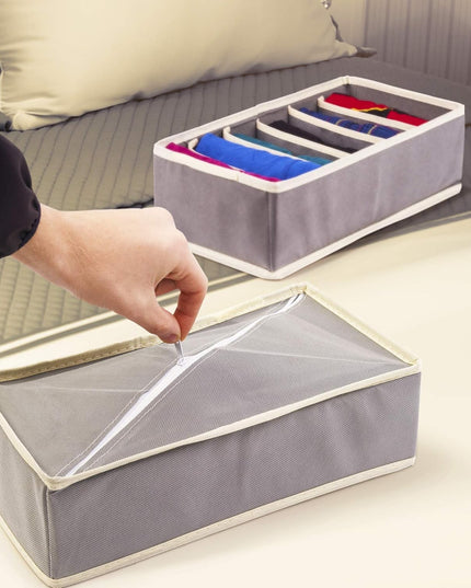 De Depozitare, Pentru Lenjerie, Sosete Si Sutiene, Material Textil, 6 Compartimente,Culoare