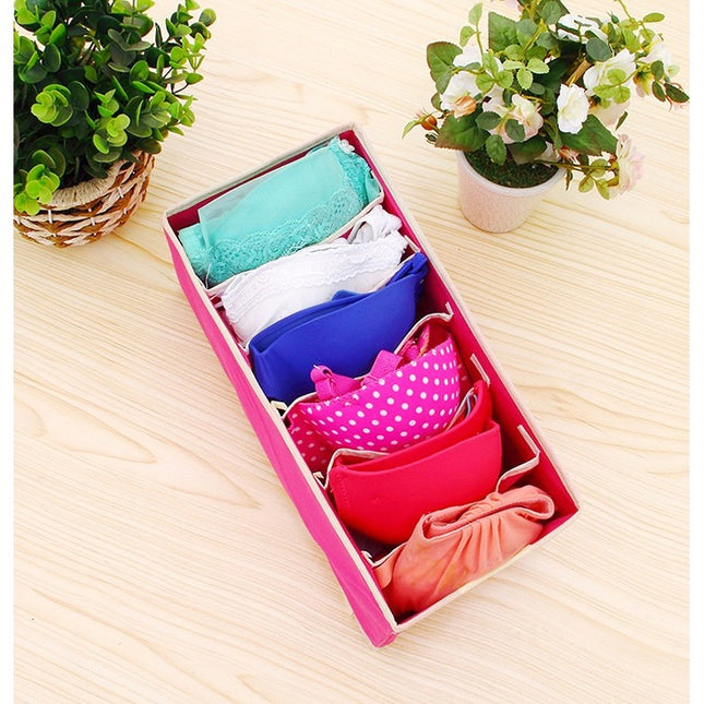 De Depozitare, Pentru Lenjerie, Sosete Si Sutiene, Material Textil, 6 Compartimente,Culoare