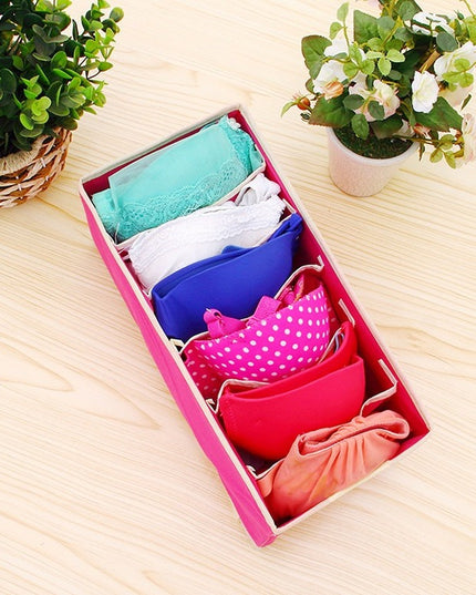 De Depozitare, Pentru Lenjerie, Sosete Si Sutiene, Material Textil, 6 Compartimente,Culoare