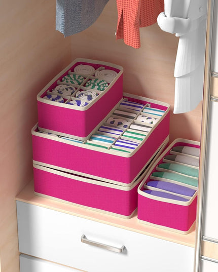 De Depozitare, Pentru Lenjerie, Sosete Si Sutiene, Material Textil, 6 Compartimente,Culoare