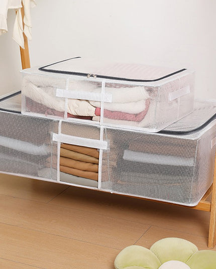 de Depozitare, pentru Pantofi Haine, din Plasa PVC Impermeabila si Manere Laterale, Pliabila, Fermoar Bidirectional,Transparenta