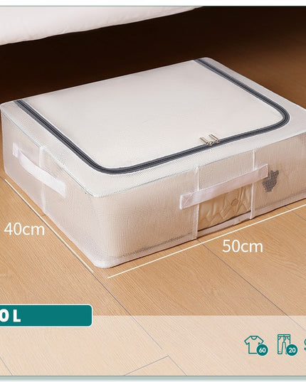 de Depozitare, pentru Pantofi Haine, din Plasa PVC Impermeabila si Manere Laterale, Pliabila, Fermoar Bidirectional,Transparenta