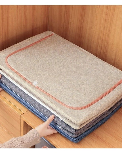 de Depozitare Pliabila, 66 L, din Bumbac si In,2 Ferestre, Frontala si Laterala, 2 Usi de Acces cu Fermoar Bidirectional, Cadru Metalic, Suport Baza Stabil din Plastic