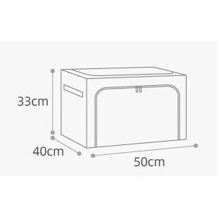 de Depozitare Pliabila, 66 L, din Bumbac si In,Fereastra Frontala, 2 Usi de Acces cu Fermoar Bidirectional, Cadru Metalic, Suport Baza Stabil din Plastic, Bleu