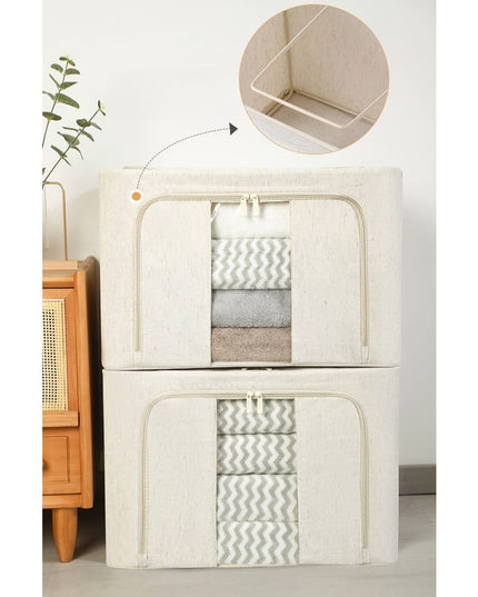 de Depozitare Pliabila, Cu Fereastra si Fermoar Dublu, 66 L, Textil Premium,Cadru Metalic, Impermeabila