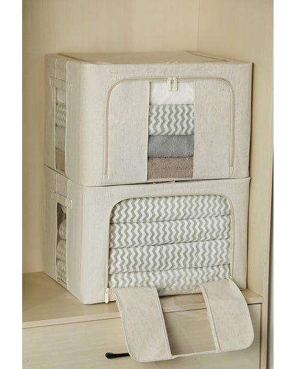 de Depozitare Pliabila, Cu Fereastra si Fermoar Dublu, 66 L, Textil Premium,Cadru Metalic, Impermeabila