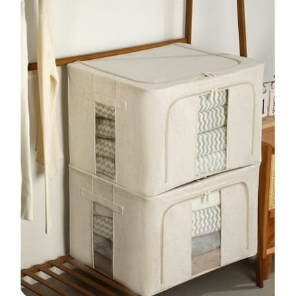 de Depozitare Pliabila, Cu Fereastra si Fermoar Dublu, 66 L, Textil Premium,Cadru Metalic, Impermeabila