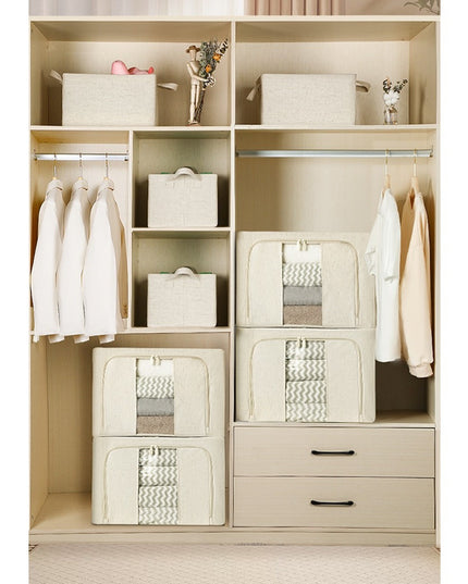 de Depozitare Pliabila, Cu Fereastra si Fermoar Dublu, 66 L, Textil Premium,Cadru Metalic, Impermeabila