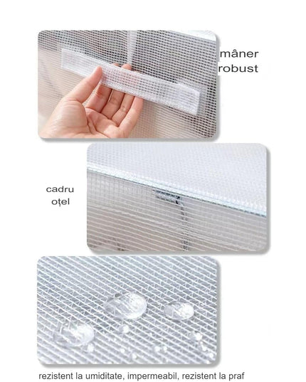 de Depozitare Pliabila, Cu Fereastra si Fermoar Dublu