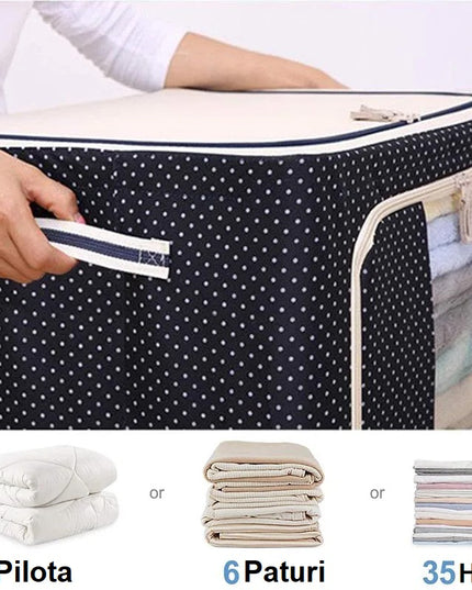 de Depozitare Pliabila, Cu Fermoar, 100 L, Textil