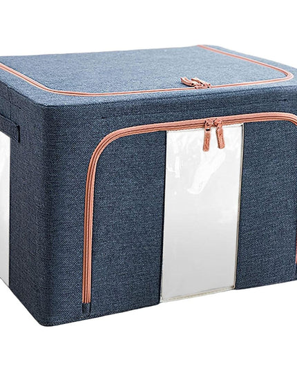 de Depozitare Pliabila, Cu Fermoar, 24 L, Textil,Cadru Metalic, Suport Baza Stabil din Plastic