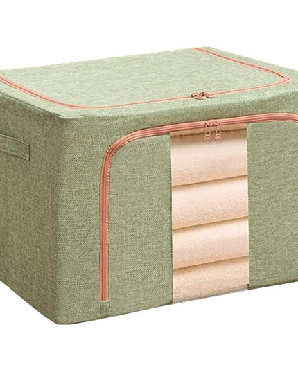 de depozitare pliabila, Cu fermoar, 66 L, Textil,Cadru Metalic, Suport Baza Stabil din Plastic