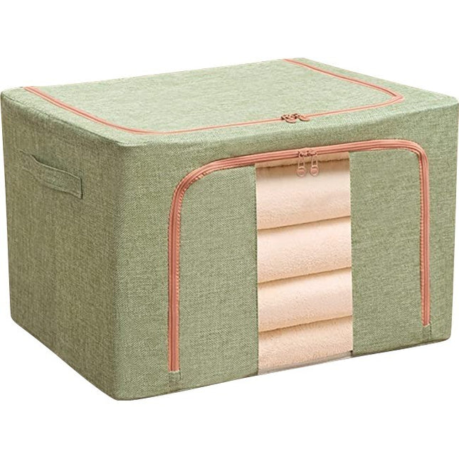 de depozitare pliabila, Cu fermoar, 66 L, Textil,Cadru Metalic, Suport Baza Stabil din Plastic