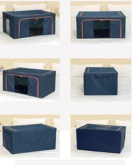 de Depozitare Pliabila, Cu Fermoar, 24 L, Textil,Cadru Metalic, Suport Baza Stabil din Plastic