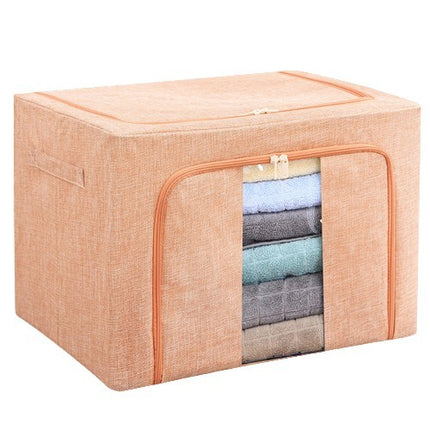 de depozitare pliabila, Cu fermoar, 66 L, Textil,Cadru Metalic, Suport Baza Stabil din Plastic