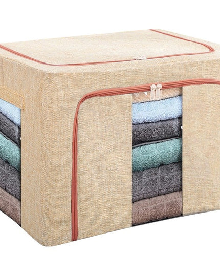 de depozitare pliabila, Cu fermoar, 66 L, Textil,Cadru Metalic, Suport Baza Stabil din Plastic