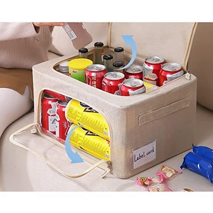 de depozitare pliabila, Cu fermoar, 66 L, Textil,Cadru Metalic, Suport Baza Stabil din Plastic